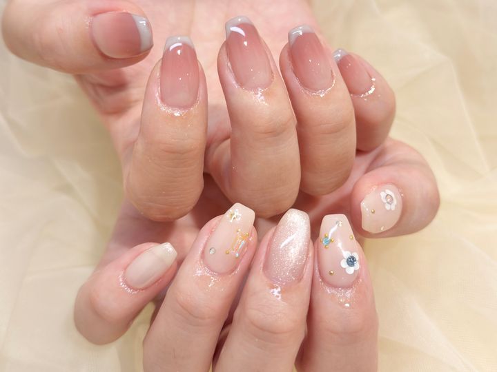 私服（夏コーデ）にも合わせやすいネイルの色と形のイメージ