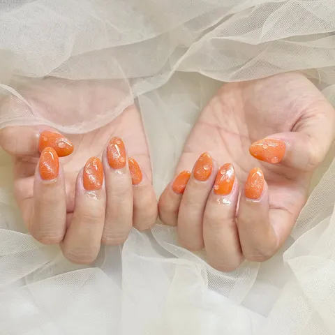 オレンジのラメグリッター｜ラメ・グリッター、オレンジ、可愛い