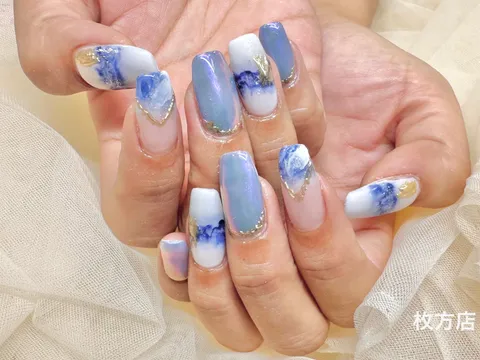 ブルー×ホワイトのニュアンス｜ニュアンス、ブルー、ホワイト、ベージュ、上品・大人