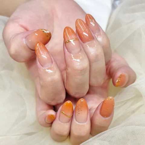 ベージュオレンジのグラデーション｜グラデーション、ベージュ、オレンジ、上品・大人、可愛い