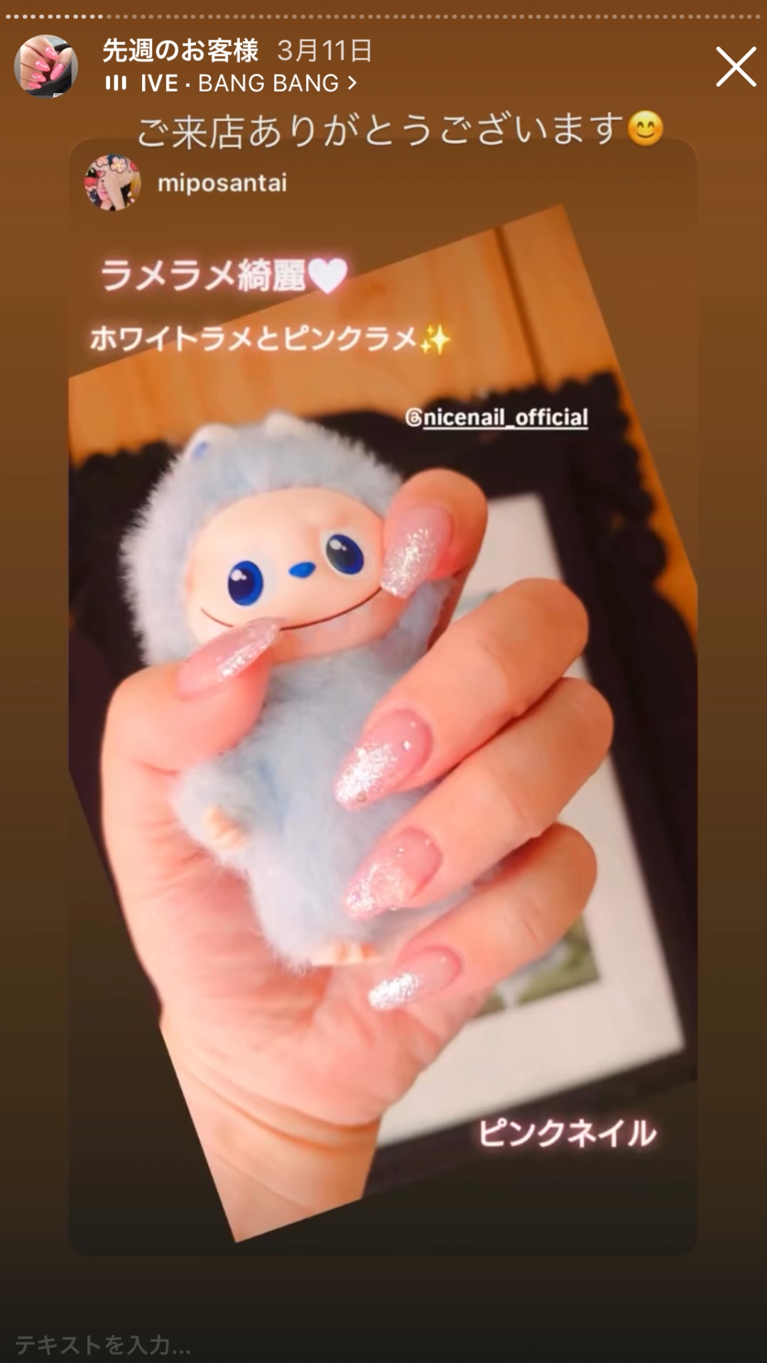 NICENAILのお客様施術 マグネットデザイン