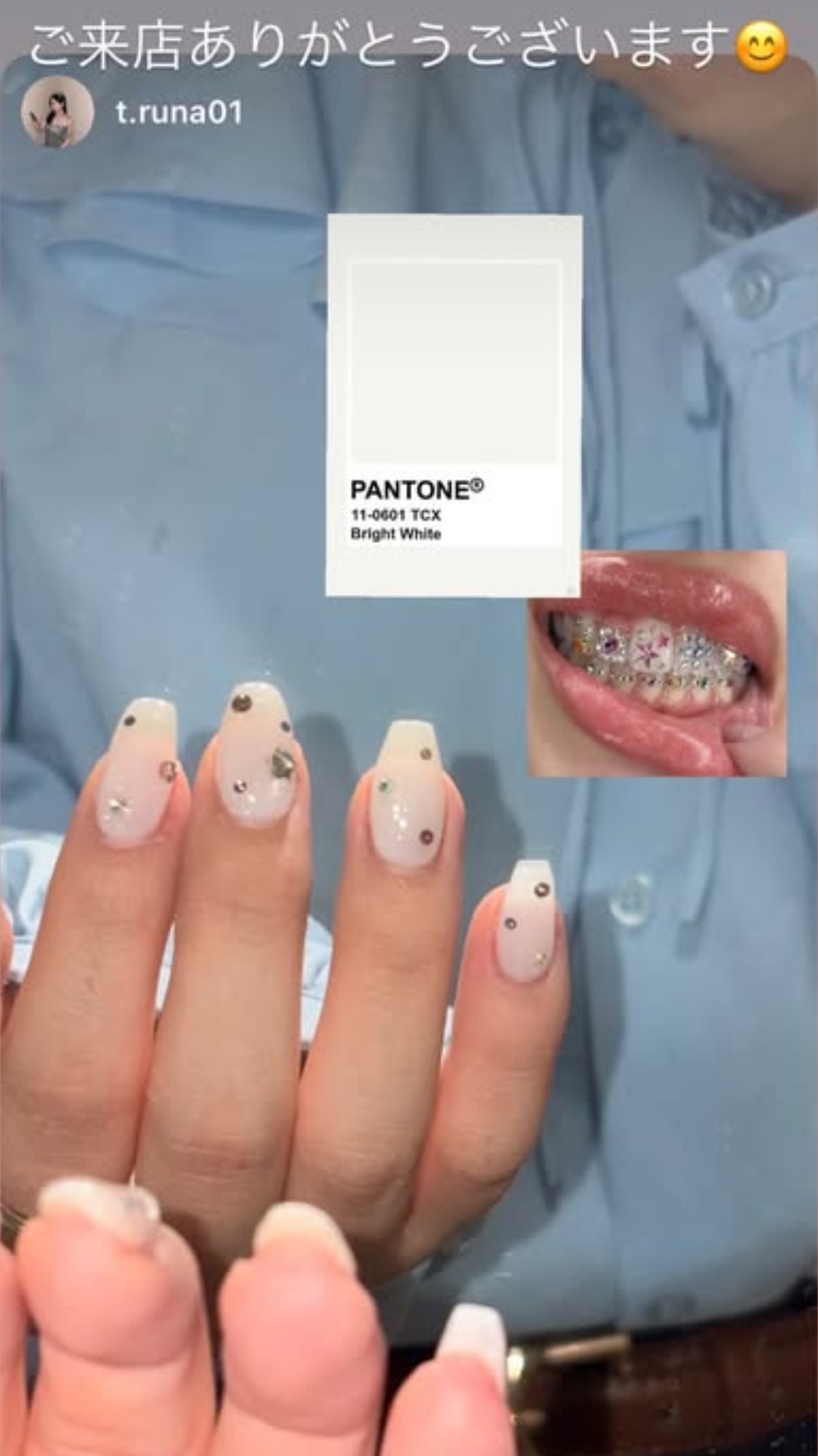 NICENAILのお客様施術 マルチカラーストーン