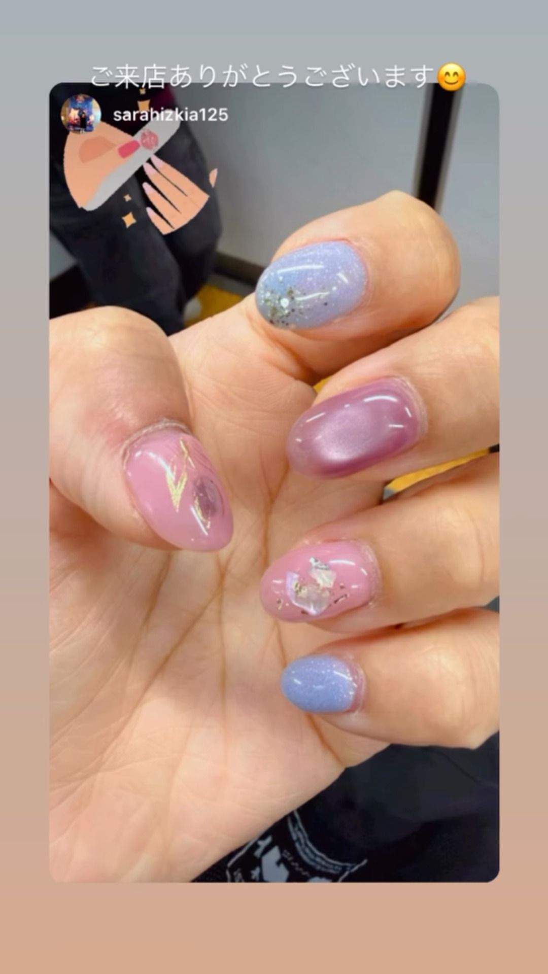 NICENAILのお客様施術 水光マグ×チューリップ