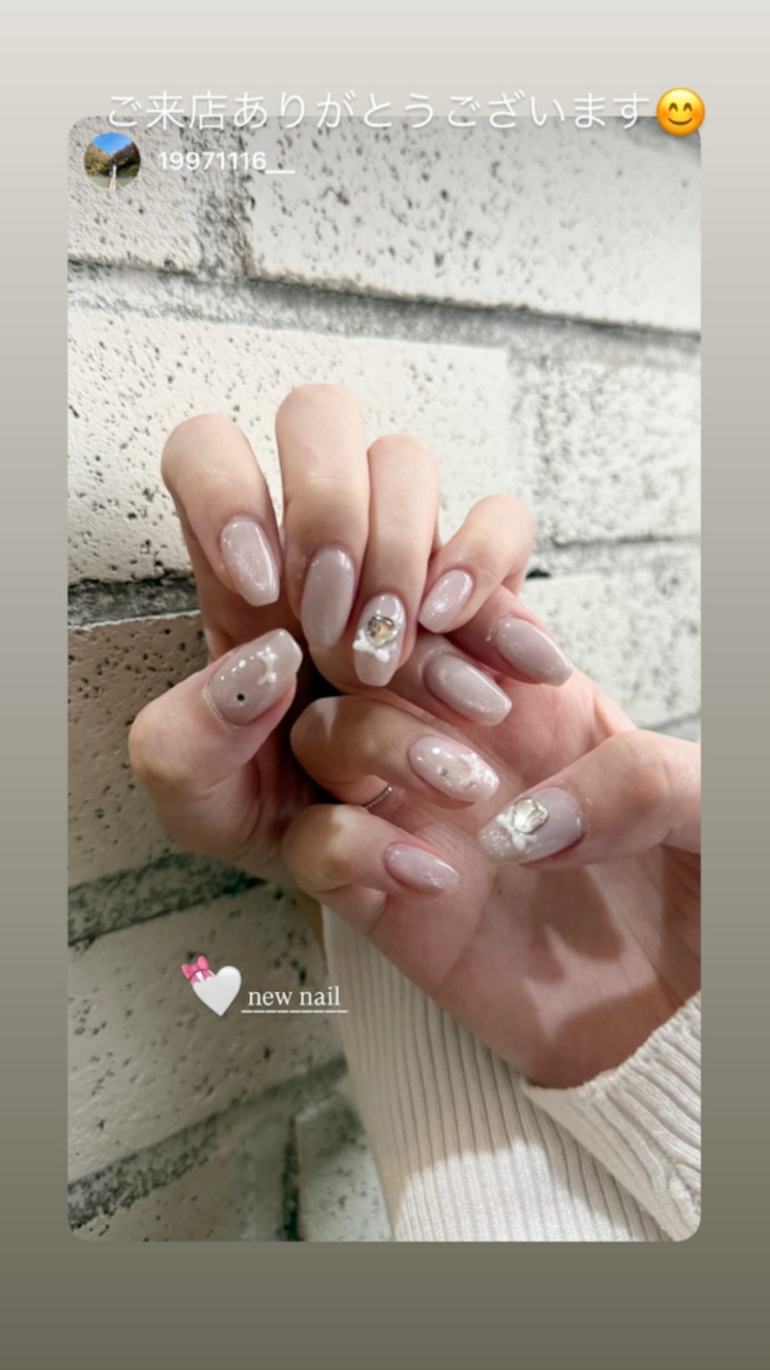 NICENAILのお客様施術 オフィスリボンネイル