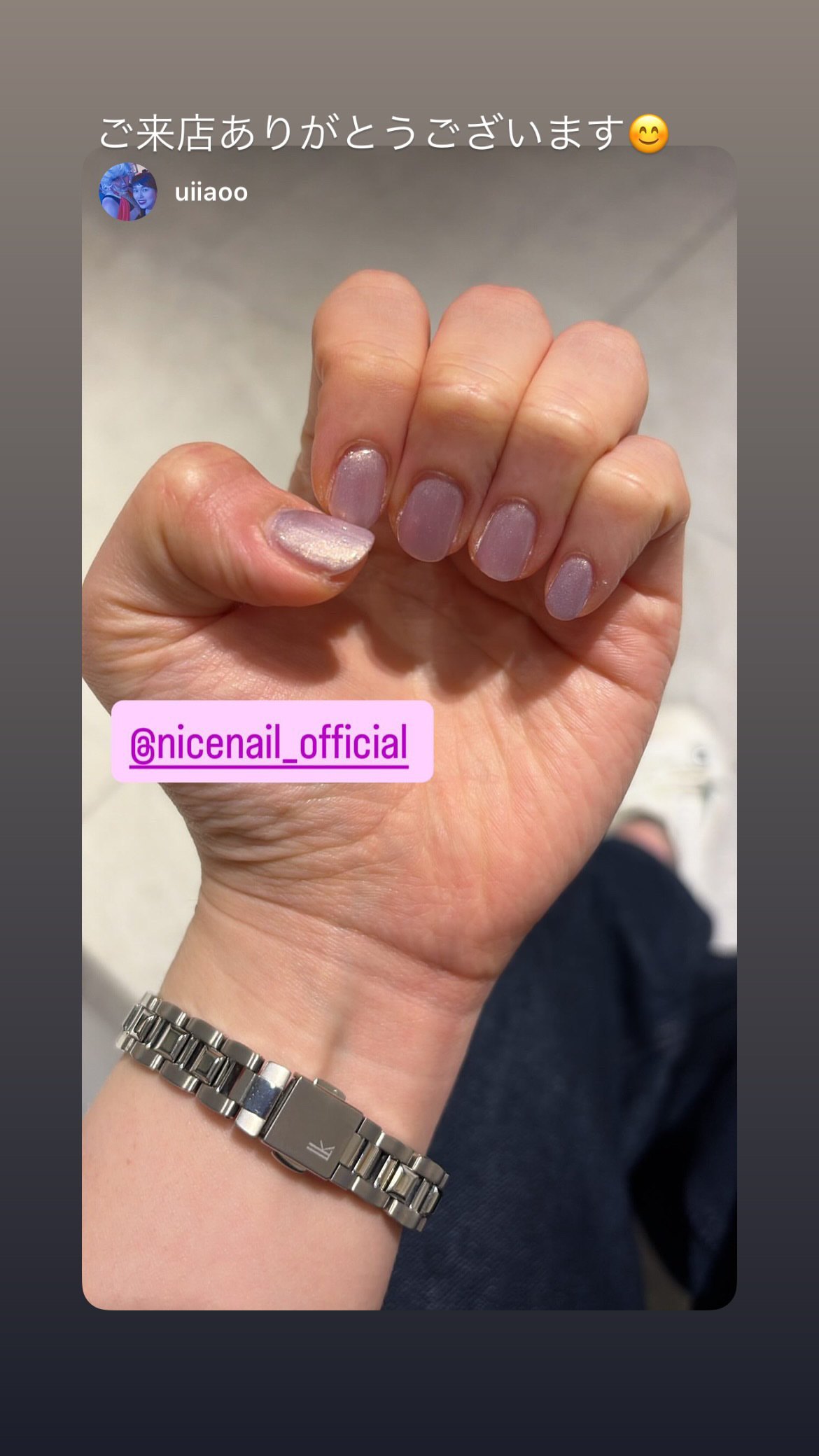 NICENAILのお客様施術 パールワンカラー