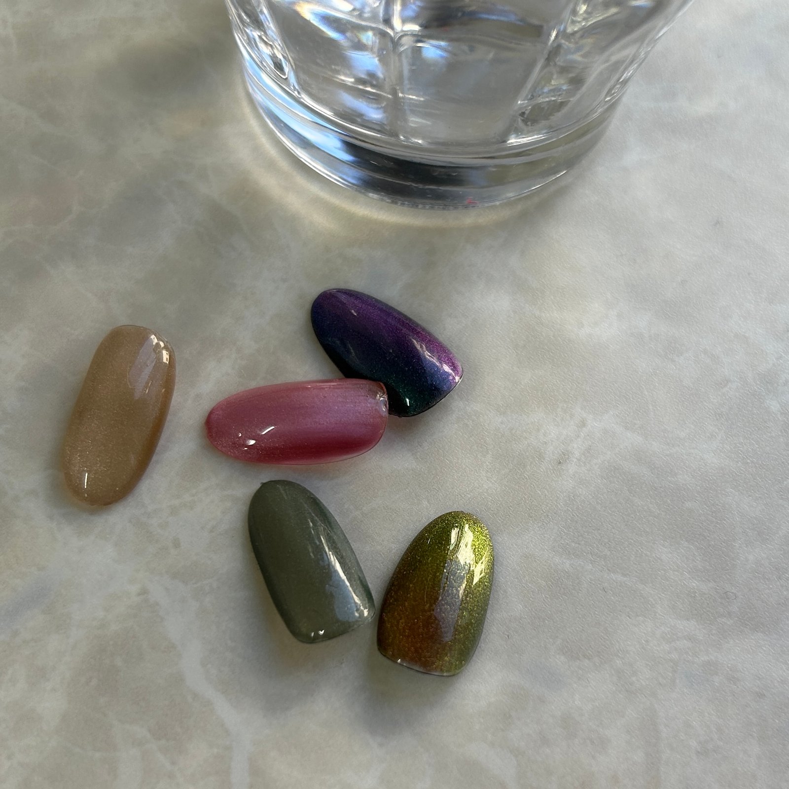 NICENAILのお客様施術 秋色マットネイル5色パレット