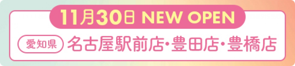2019年11月30日 ナイスネイル名古屋駅前店・豊田店・豊橋店 NEW OPEN!
