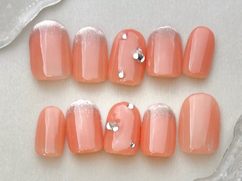 マグネットフレンチ×ストーンネイル