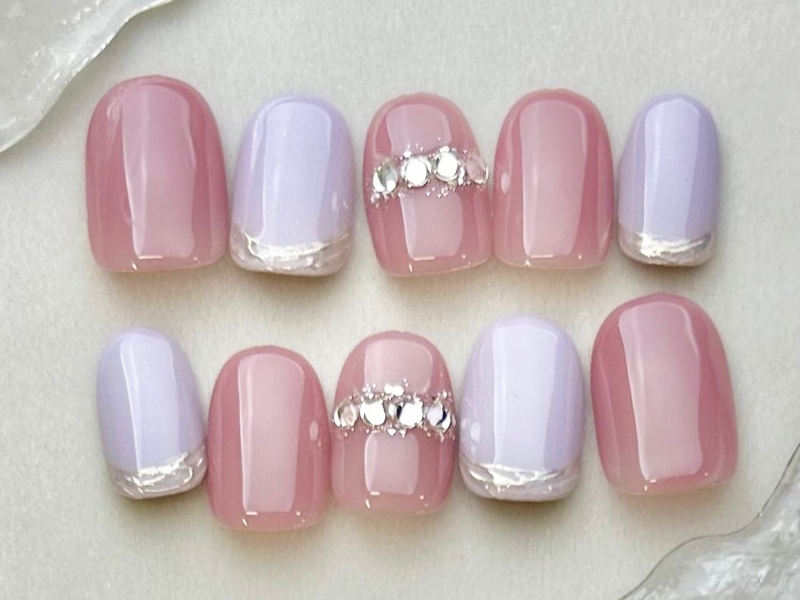 ワンカラー×ストーンネイル